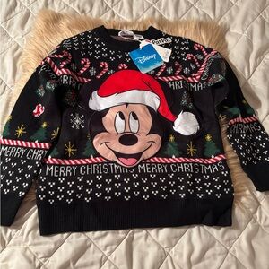 PatPat Black Christmas Sweater with Santa Hat Design